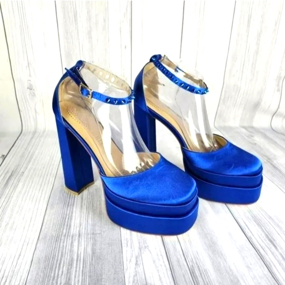 Azalea Wang Blue Platform Heels - Picture 1 of 6